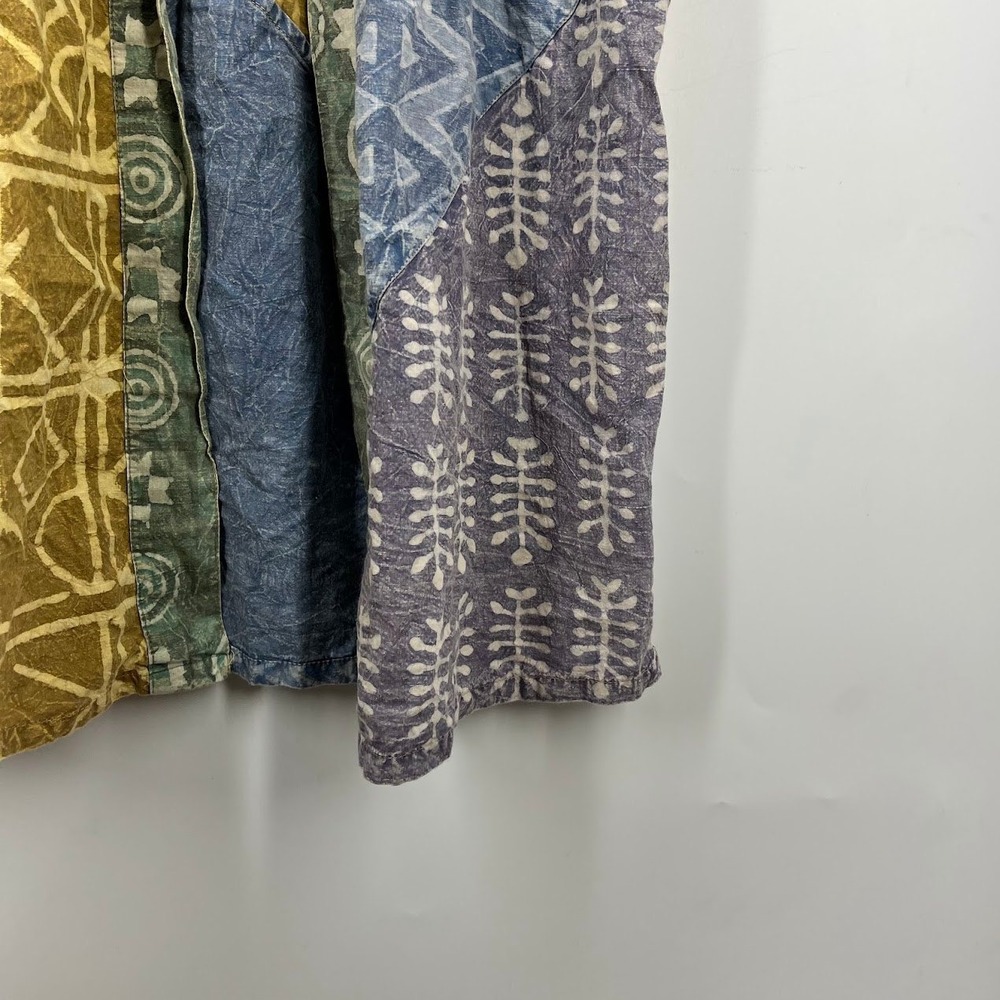 Sacred Threads Womens M Patchwork Batik Cotton Duster Vest Sleeveless Cardigan - Picture 8 of 15